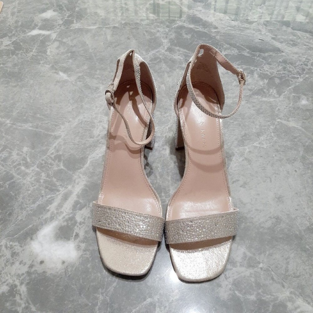 Kelly & Katie TAMARIA Crystal Embellished Ankle Strappy SZ 10M Block Heel Shoes